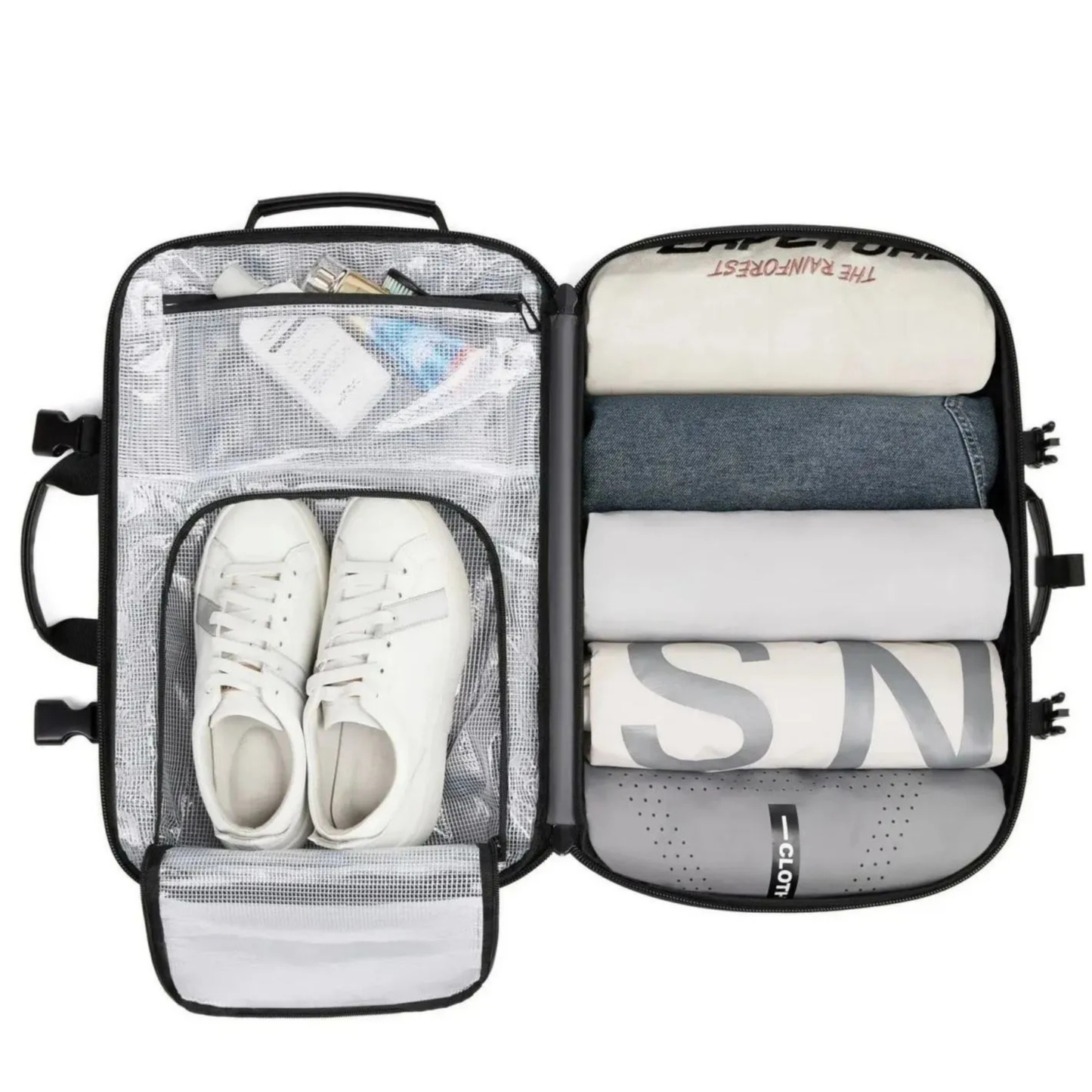 Zaino da Viaggio Espandibile con Compressione Sottovuoto da 60L – Bagaglio a Mano