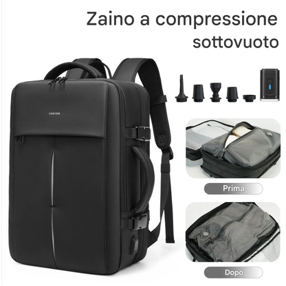 Zaino da Viaggio Espandibile con Compressione Sottovuoto da 60L – Bagaglio a Mano